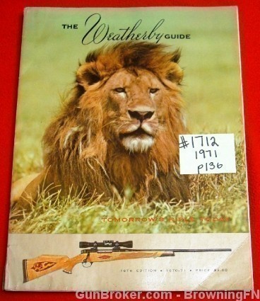 Orig 136 page Weatherby Catalog Edition 1971 1970-img-0