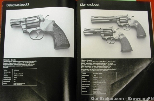 Orig 1980 Colt Catalog Mod Detective, Diamondback-img-1