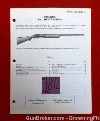 Orig Remington Model 11-48 Field Service Manual-img-0