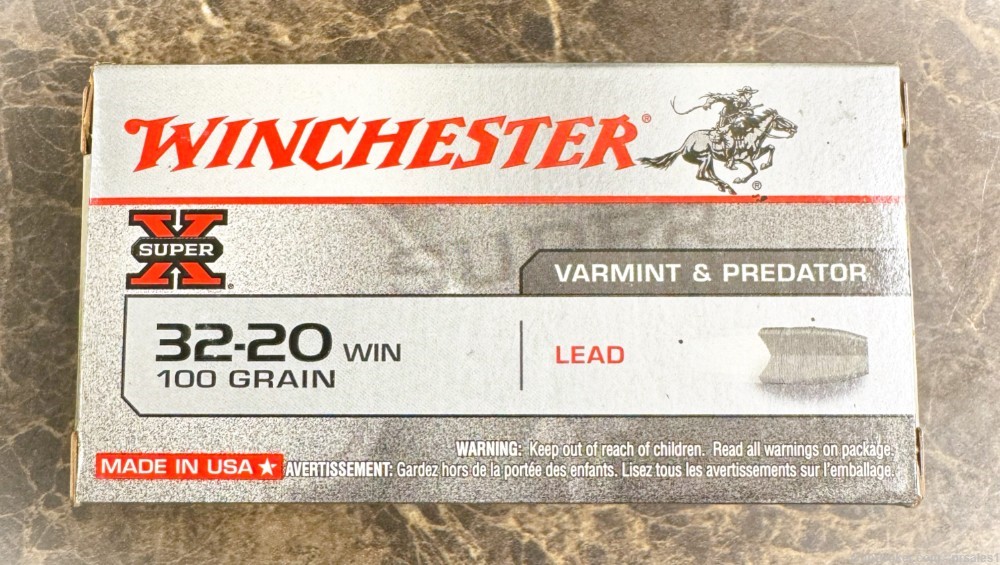 New Production 32-20 Winchester Box of 50 Super X 100 Grain-img-0