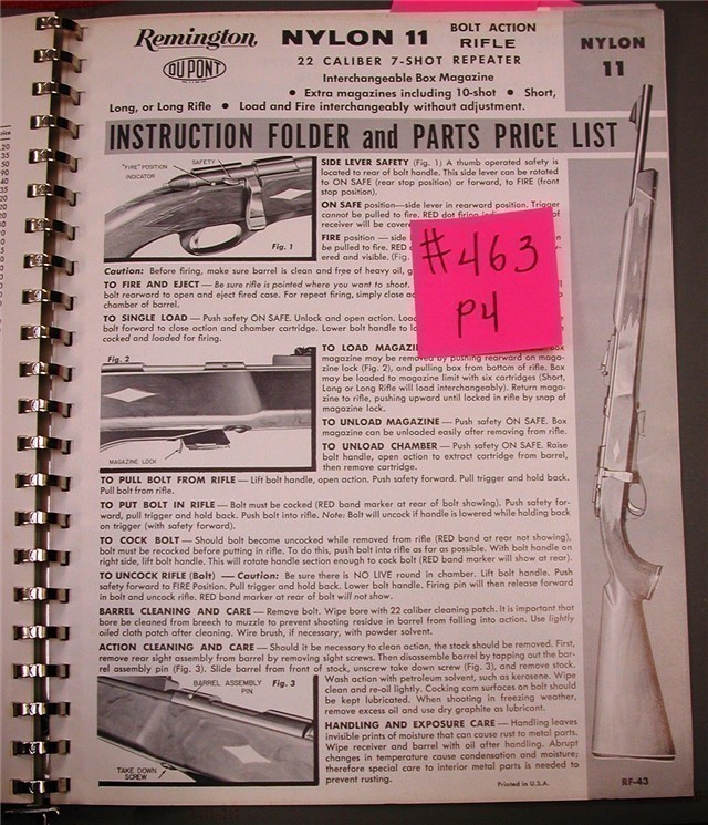 Orig Remington Owners Instruction Manual Model Nylon 11-img-0