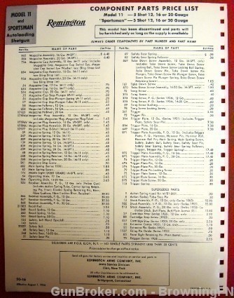 Remington Parts List Schematic Model 11 Sportsman-img-2