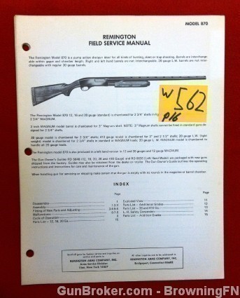 Orig Remington Model 870 Field Service Manual-img-0