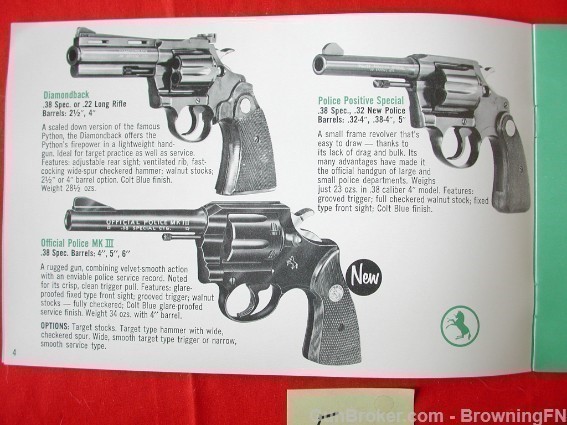Orig. Colt ALL MODELS Catalog Aug. 1969 Python SAA-img-2