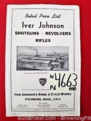 Orig Iver Johnson Retail Price List 1940-img-0