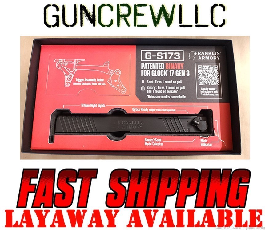 Franklin Armory Glock 17 Gen3 Binary Trigger Kit G-S173 Red 01237 Layaway-img-0