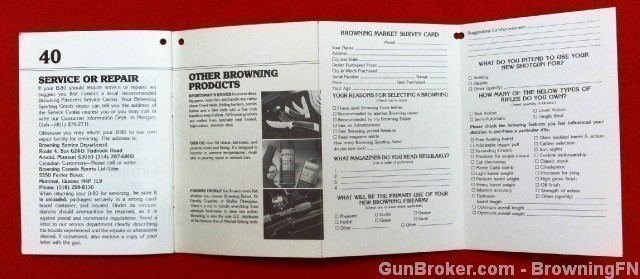 Orig Browning B-80 Semi-Auto Shotgun Owners Instruction Manual-img-1