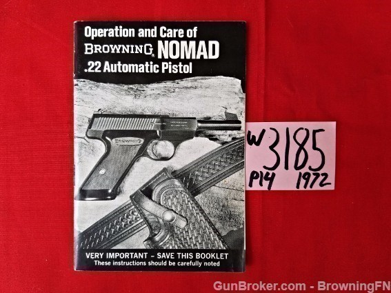 Orig Browning Nomad .22 Owners Manual 1972 22-img-0