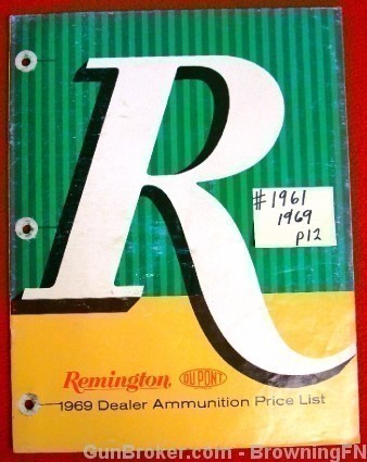 Orig Remington Price List 1969 Ammunition-img-0