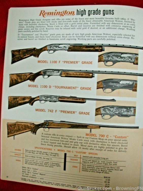 Orig Remington 1971 Catalog Model 1100 870 700 742 760 5mm Magnum 40X 592-img-15