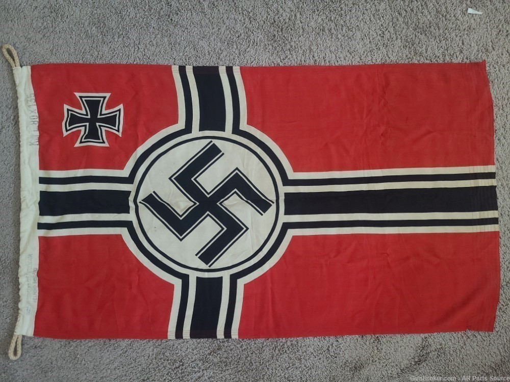 German  flag flown on the Bismark during WWII -ONLY know surviving flag-img-0