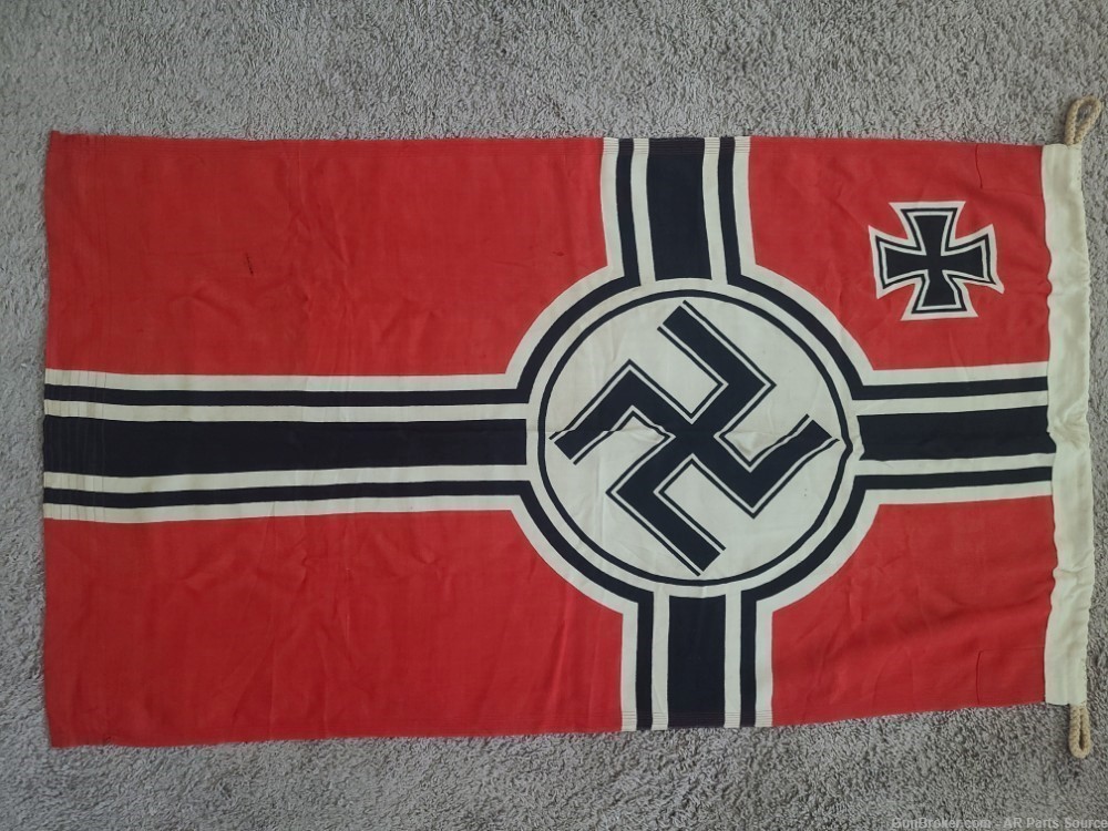 German  flag flown on the Bismark during WWII -ONLY know surviving flag-img-1