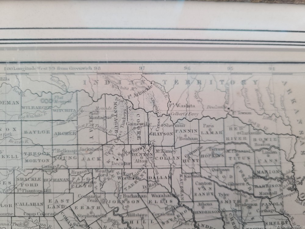 1869 map of Texas showing Indian Territory - ORIGINAL-img-4