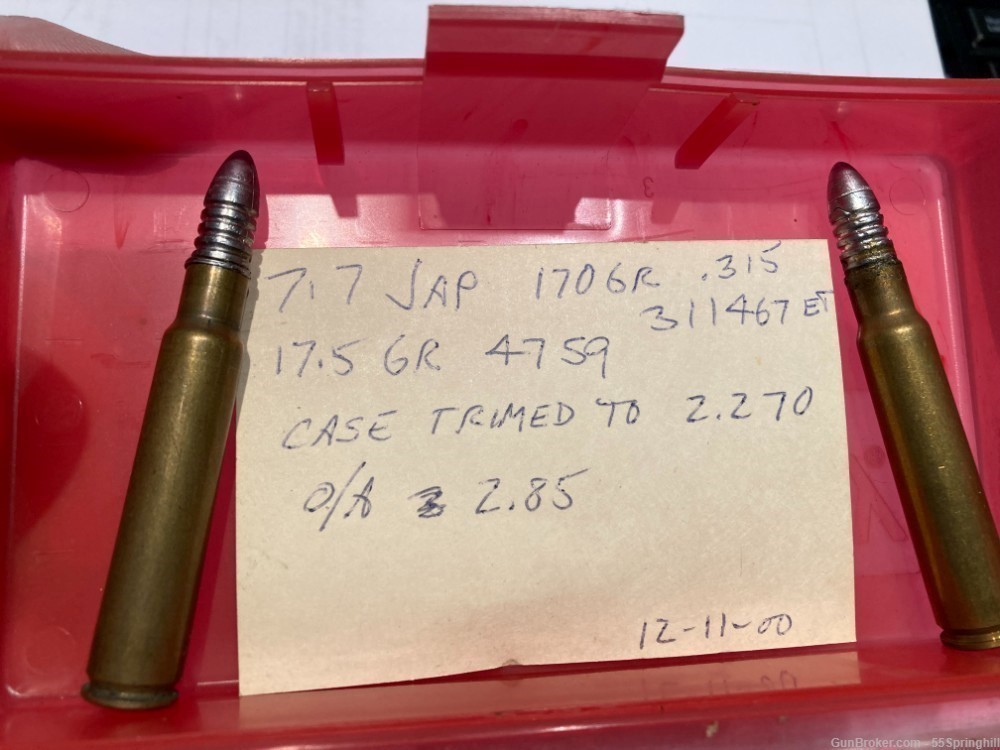 7.7 Japanese ammo, 170gr reloads. 50 rounds See photo's for spec's. -img-3