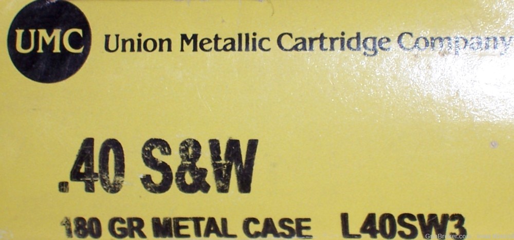 Remington UMC 40 S&W 180 Grain Metal Case 25 Rounds L40SW3 #23742-img-0