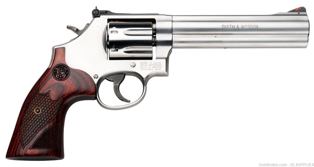 SMITH AND WESSON S&W 686 PLUS DELUXE STAINLESS ROSEWOOD 6" BBL .357MAG-img-0