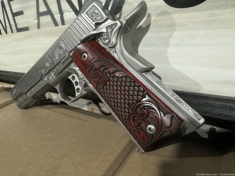 Kimber custom AAA unfired engraved pistol penny start no reserve-img-4