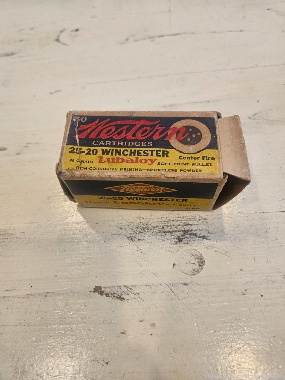 50 rds Winchester Western Lubaloy 25-20 86 gn soft point NOS Factory-img-0