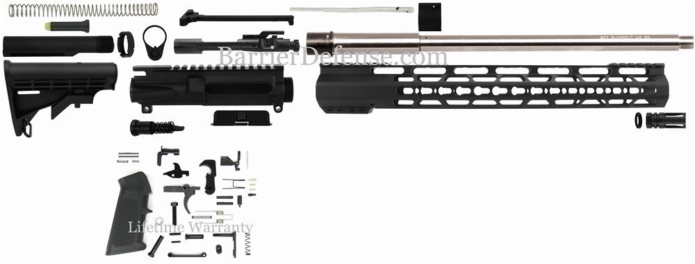 U-Build AR15 16" Stainless Steel 300 BLACKOUT Kit w/KeyMod Hand Guard AR-15-img-0