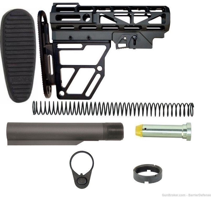 BLACK BarDef Skeletonized Aluminum Stock & Kit T6 6 Position AR-15-img-0