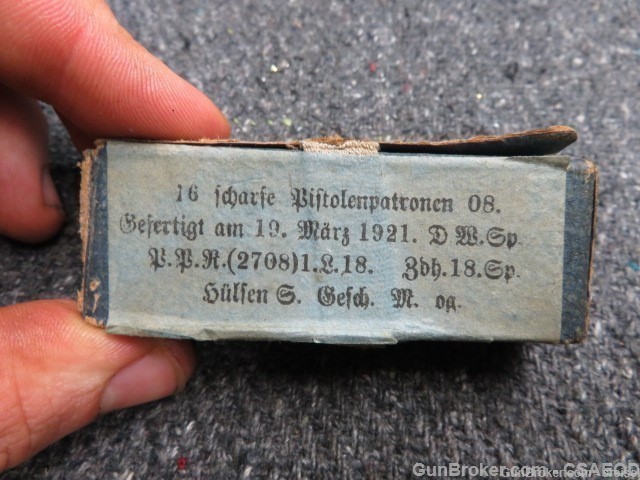 GERMAN 9mm LUGER & SMG SUPER RARE BOX 3 -1921-img-5