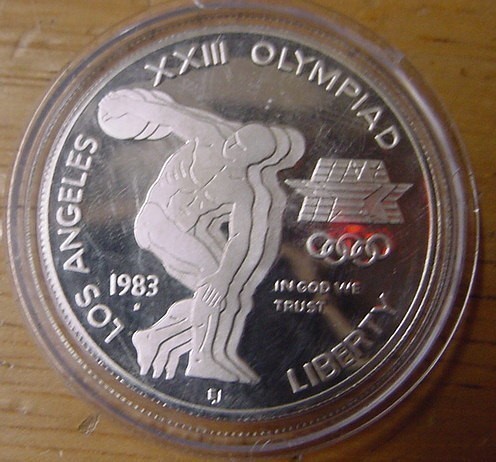 1983-S  CommerativeXXIII Olympiad  Silver Dollar-img-0