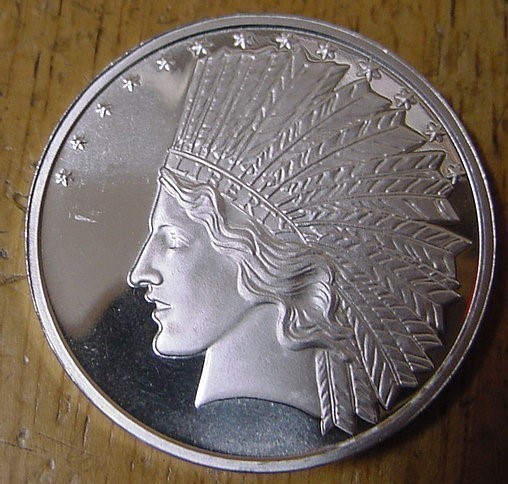 Ten Dollar Gold Indian Replica 1oz Silver Coin-img-0
