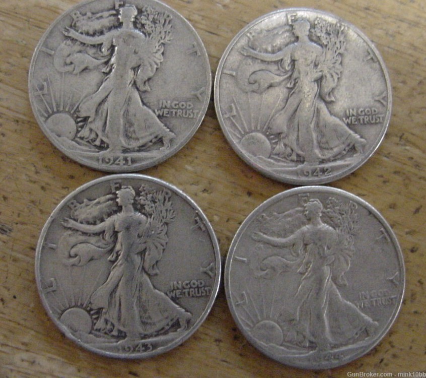 Walking Liberty Silver Half Dollars 41-42-43-44-7-5-img-0