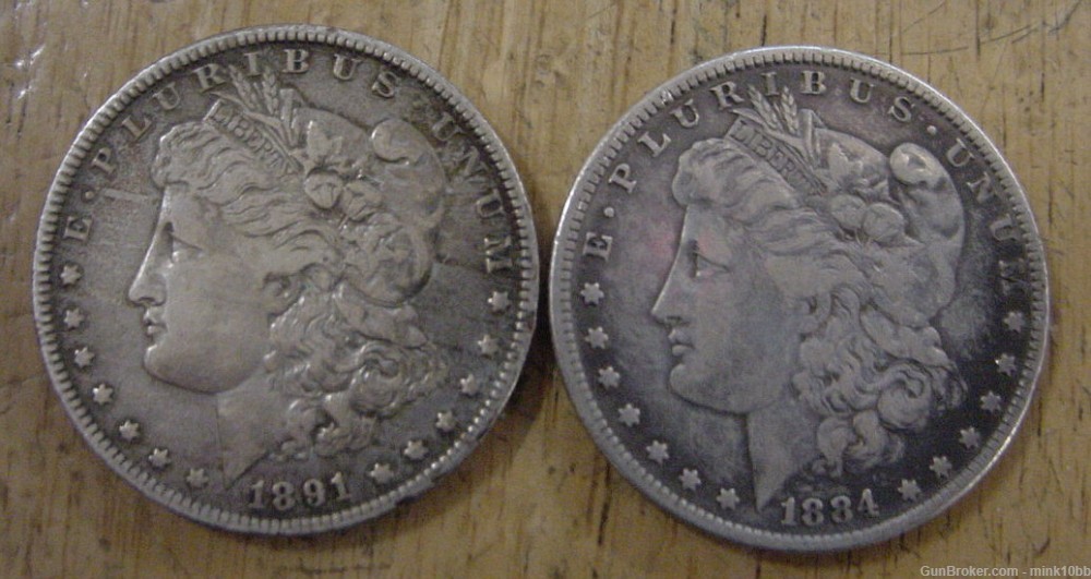 1884-1891-O Morgan  Silver Dollars 4-13-img-0