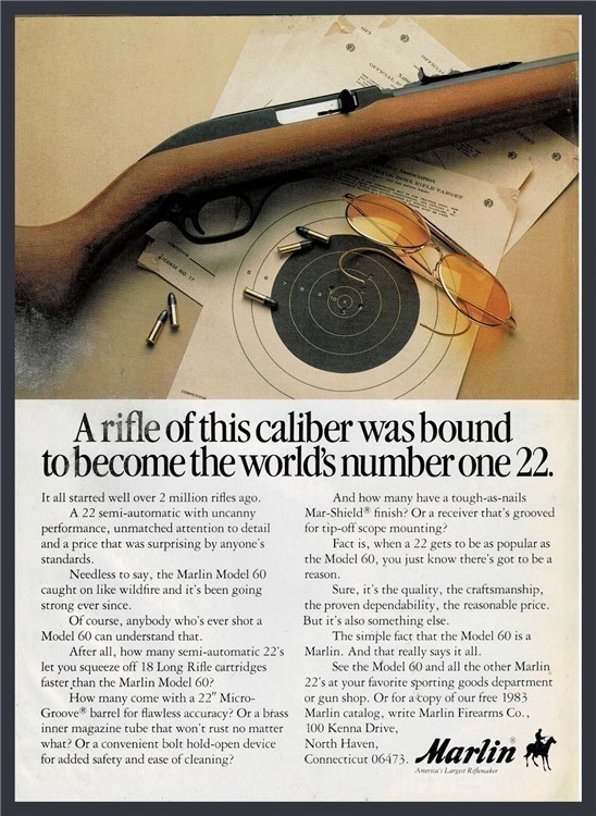 1983 MARLIN Model 60 .22 Rifle AD Gun Advertising-img-0