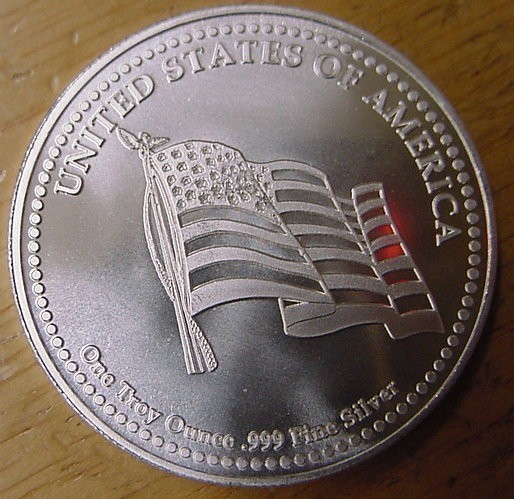 American Flag & Eagle 1 Troy oz Silver Coin-img-0