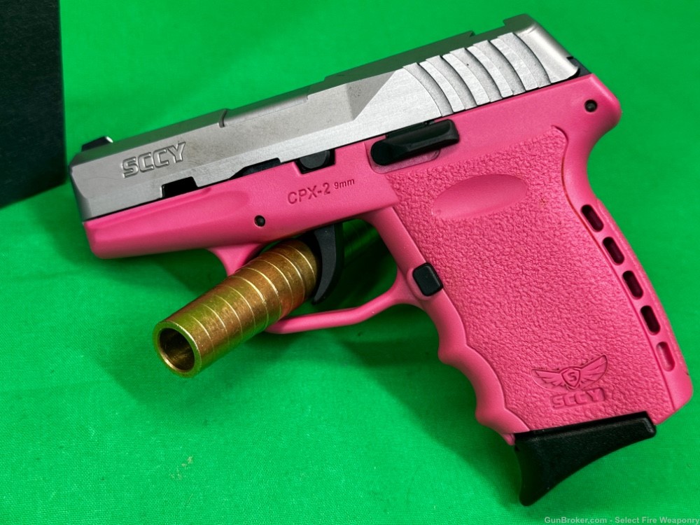 Pink SCCY CPX-2 CPX 2 9mm pistol in box 1 mag Missing Rear sight-img-1