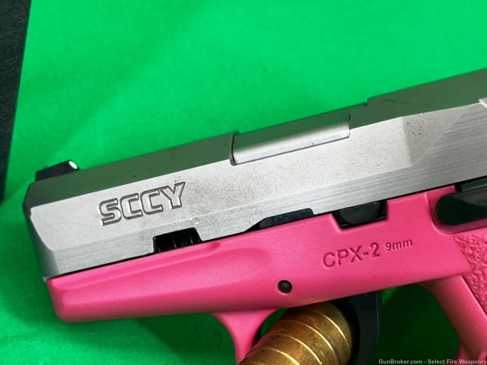 Pink SCCY CPX-2 CPX 2 9mm pistol in box 1 mag Missing Rear sight-img-2
