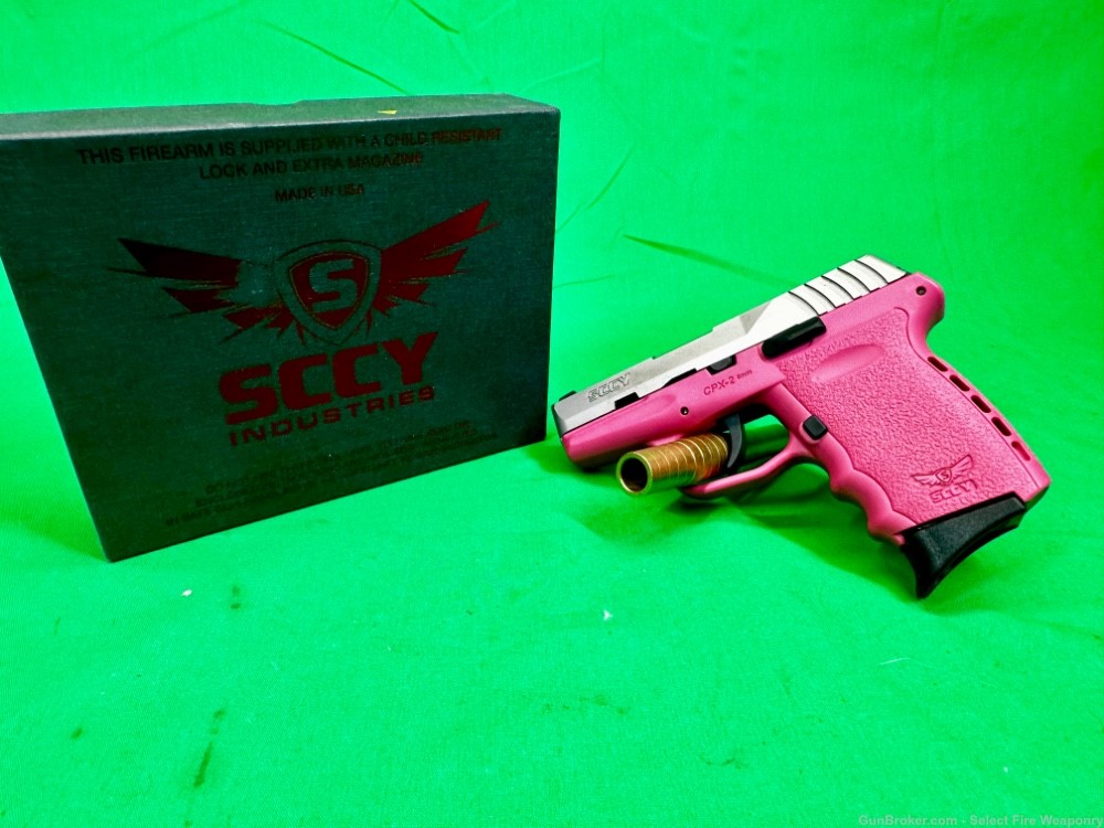 Pink SCCY CPX-2 CPX 2 9mm pistol in box 1 mag Missing Rear sight-img-0