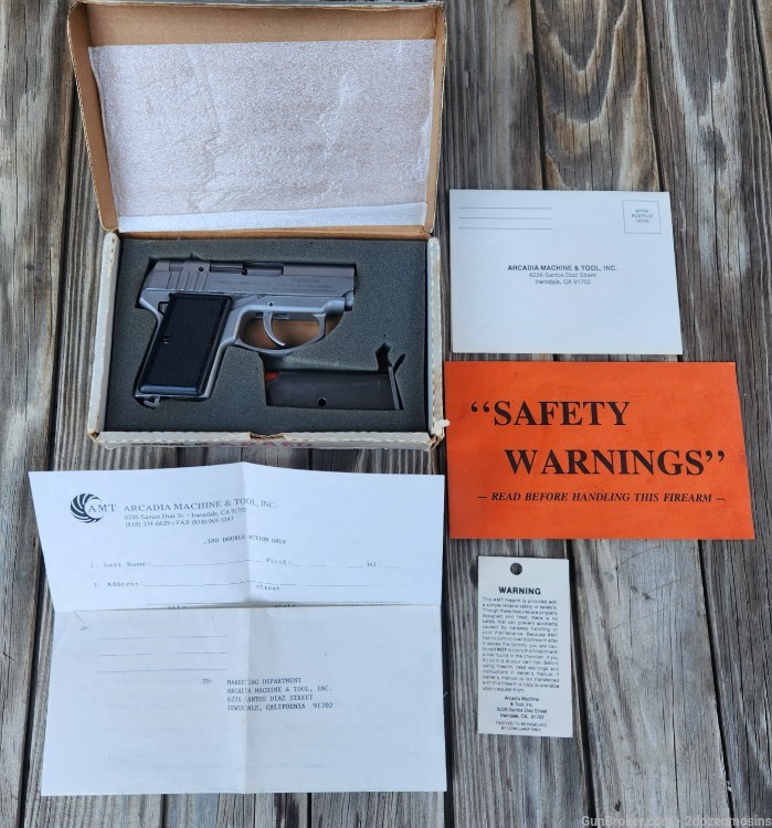 AMT Backup 380 ACP Pistol Stainless In Original Box -img-19