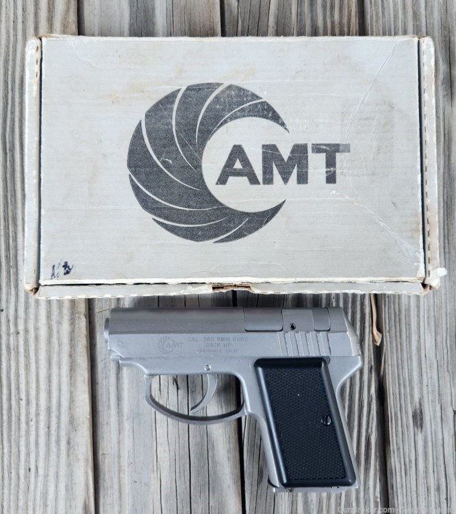 AMT Backup 380 ACP Pistol Stainless In Original Box -img-0