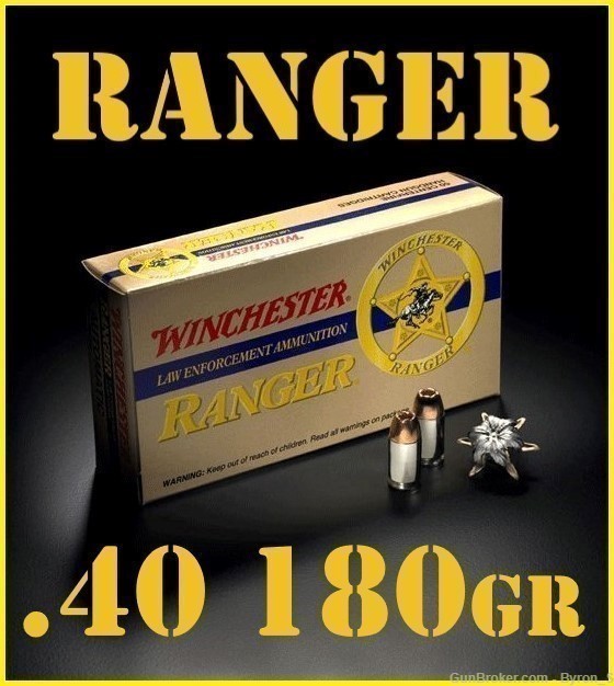 150rds Winchester Ranger™ LE Talon RA40T .40 S&W 40 JHP T series 180 grain-img-0