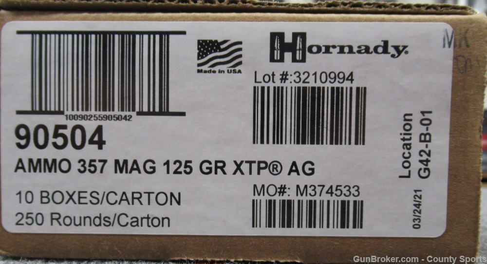 Hornady 357 MAG 125gr XTP 90504 250 Rounds-img-4