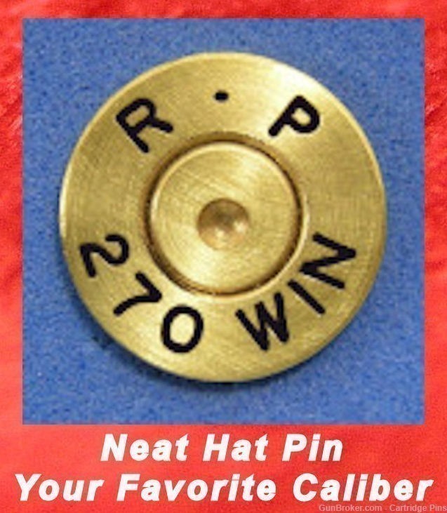 Remington R-P  270 WIN Brass Cartridge Hat Pin  Tie Tac  Ammo Bullet-img-0