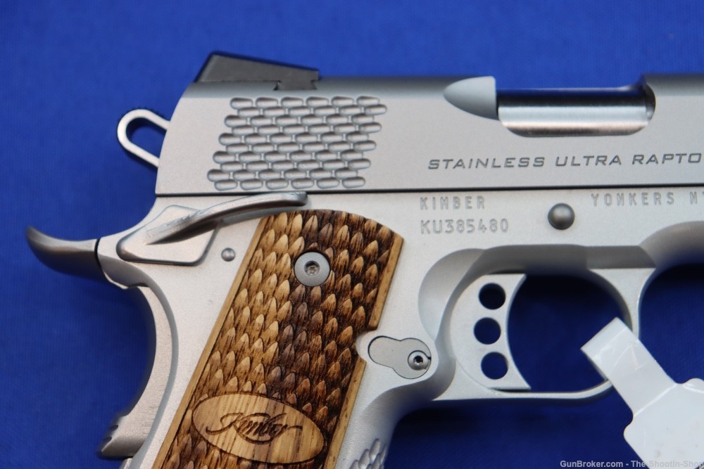 Kimber CUSTOM SHOP Stainless Ultra Raptor II 1911 Pistol 45ACP 3" NS MS 45-img-8
