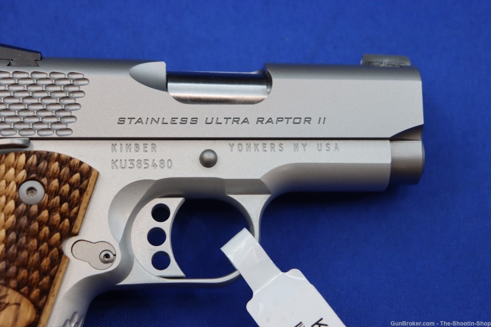 Kimber CUSTOM SHOP Stainless Ultra Raptor II 1911 Pistol 45ACP 3" NS MS 45-img-7