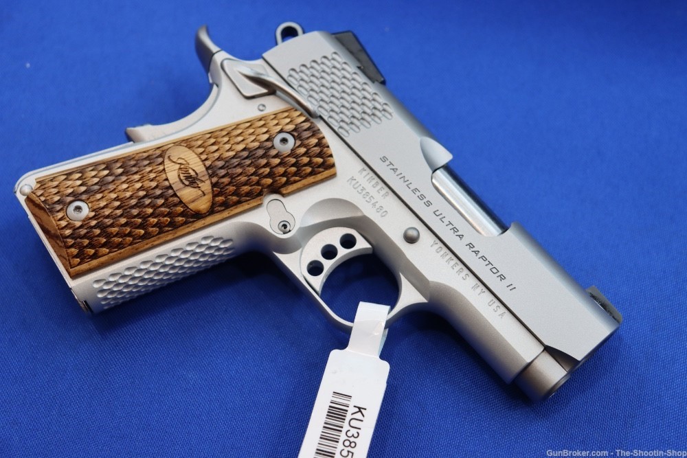 Kimber CUSTOM SHOP Stainless Ultra Raptor II 1911 Pistol 45ACP 3" NS MS 45-img-18