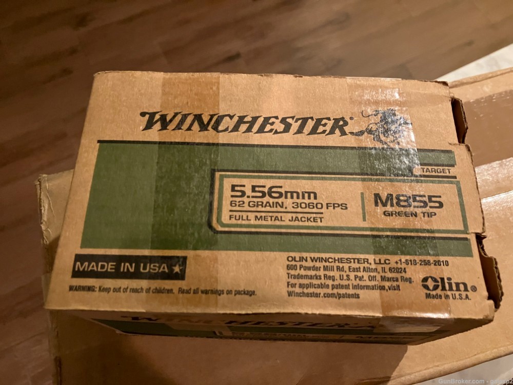 Winchester M855 Green Tip 5.56mm Nato 62gr FMJ -img-2