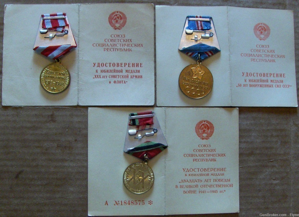 3 military awards to Russian/Soviet lt.-Colonel of Aviation Dolya Yuri A.-img-0