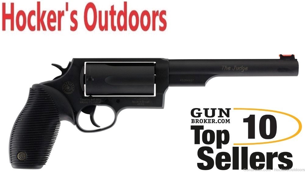 Taurus Judge Magnum Black 45 Colt 410 Ga 3in 6.5in 5 Shot 2-441061MAG-img-0