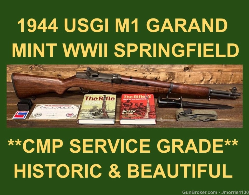 M1 GARAND CMP SERVICE GRADE 1944 SPRINGFIELD SUPERLATIVE GARAND RIFLE WW2  -img-0