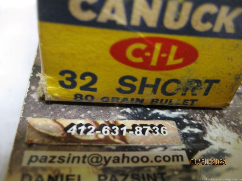Very Scarce 32 SHORT RIMFIRE 50 rds Canuck CIL Excellent RF Ammo; more too-img-4