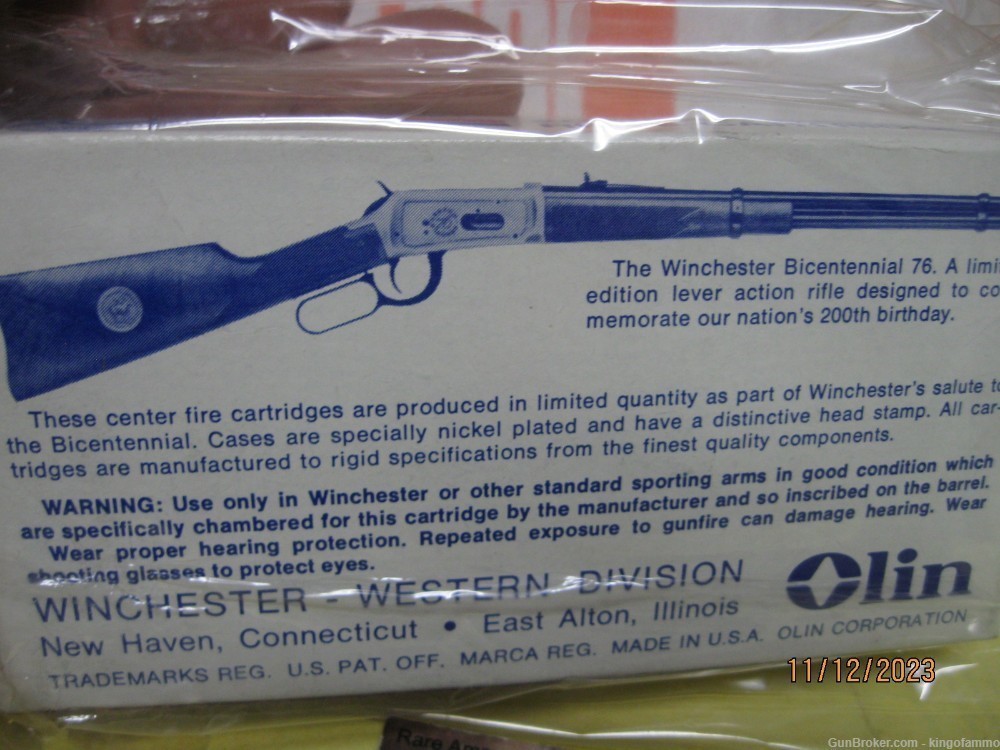 Scarce Bi-Centennial 30-30 Winchester LTD Edit 1976 Collector Box Ammo-img-2