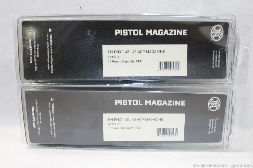 FN FNH FNX-45 FDE MAGAZINES 45 ACP MAGS 66322-6 SET OF 2 SALE-img-1