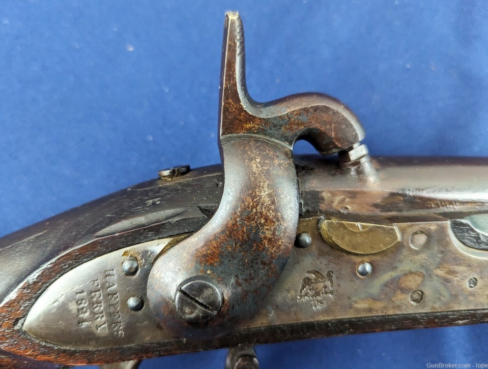 RARE 1816 Harper Ferry Conversion Musket Original National Armory Brown-img-5
